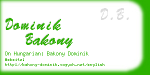 dominik bakony business card